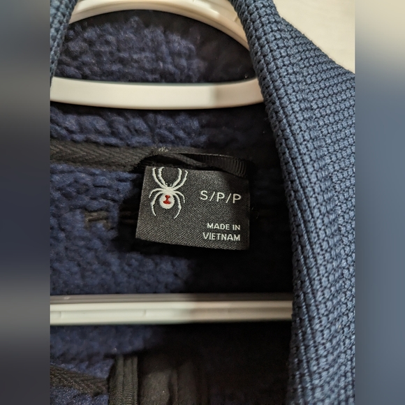 New Spyder men's S knit jacket with plush Sherpa lining - Picture 5 of 8